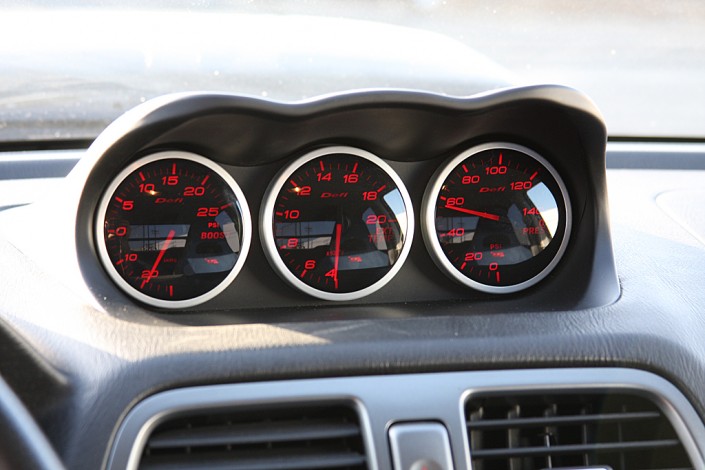 Wood STi - Dash Mount Defi Gauges